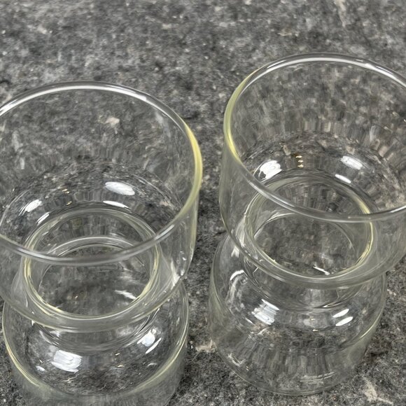 Set of 2 VTG Corning Pyrex 5" Un-candle Floating Candle Holders, Dumbell Glasses - Picture 11 of 11